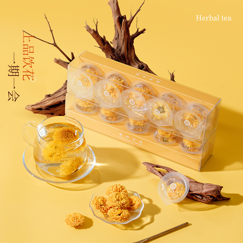 Huizhou Imperial Chrysanthemum Tea Large Whole Blooms Ju Hua 10g Mini Can Hot Brew Herbal Flower Tea - Image 3
