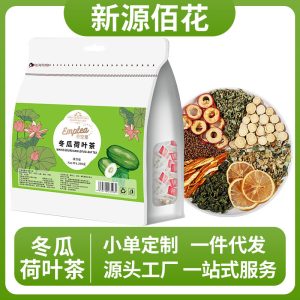 Winter Melon & Lotus Leaf Tea (Dong Gua He Ye Cha) — 20 Cold-Brew Triangle Bags with Cassia Seed, Hawthorn & Oolong