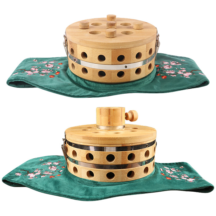 Five-Needle Moxibustion Box Thunder-Fire Moxa Jar for Abdomen and Waist Warm Suspended Moxibustion Embroidered Gift Set 5cm Moxa Sticks - Image 5