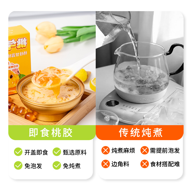 Ready to Eat Peach Gum Dessert with Mango Pomelo Sago Style 168g Bowl Instant Sweet Soup - Image 4