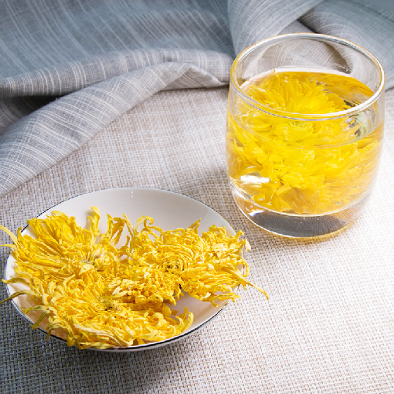Large Golden Silk Imperial Chrysanthemum Tea Gift Box Individually Wrapped Dried Chrysanthemum Flowers 12g - Image 2