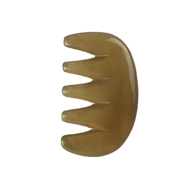 Goat Horn Five-Tooth Massage Comb Yang Jiao Shu Head Scalp Meridian Gua Sha Tool 9.5cm - Image 5