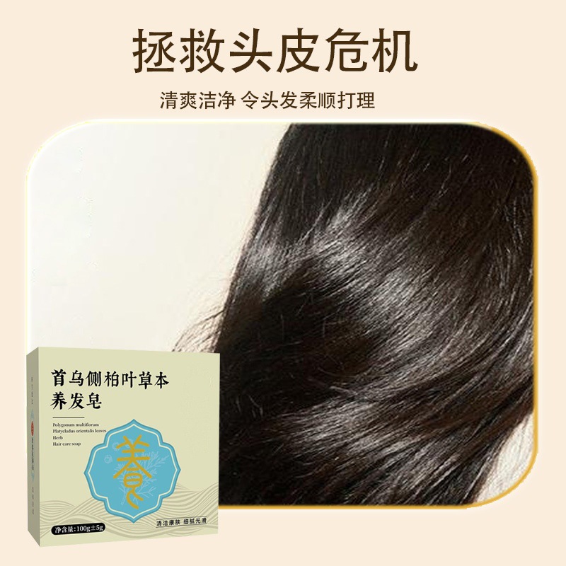 He Shou Wu and Ce Bai Ye Herbal Hair Care Soap with Mugwort Handmade Botanical Cleansing Bar - Image 4