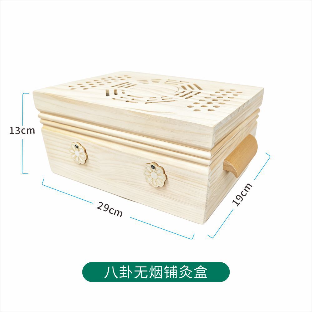 Wooden Moxibustion Box Smokeless Ginger-Barrier Moxa Warmer Xie Style Solid Wood Moxa Therapy Tool 300g - Image 5
