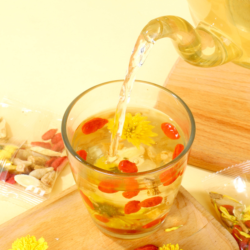 Yuanqi Liubao Tea Six Treasure Herbal Blend 120g Whole Ingredient Wellness Tea with Astragalus Codonopsis Goji - Image 2