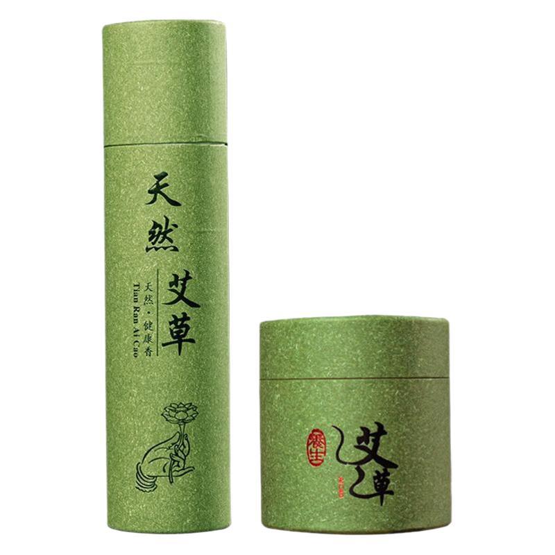 Natural Mugwort Incense Sticks Ai Cao Xian Xiang 30g Indoor Air Freshening Incense with Lotus Base Holder - Image 5