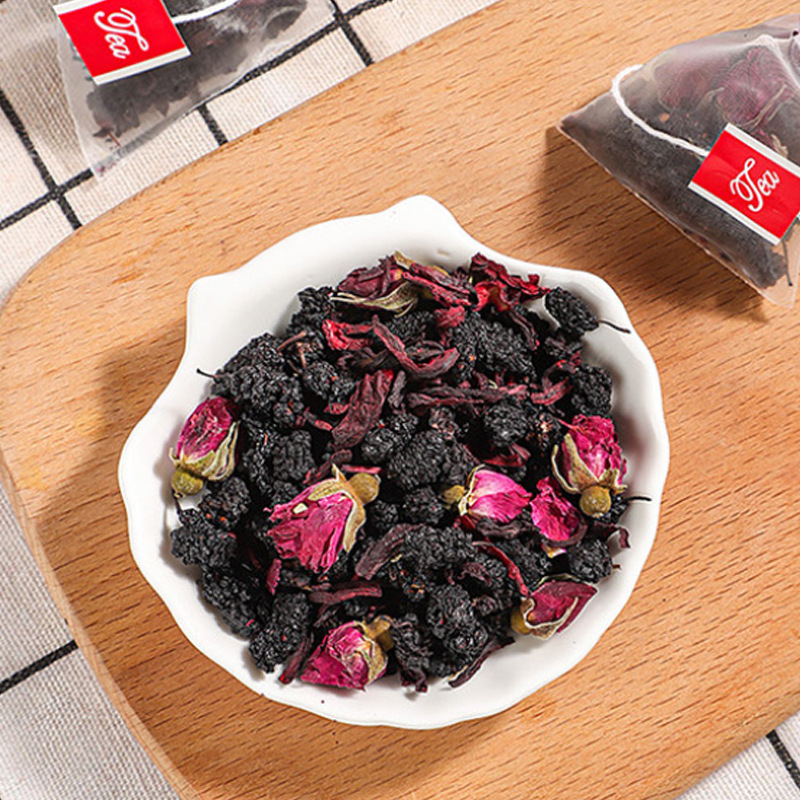 Luoshen Rose Mulberry Herbal Tea 30 Triangle Tea Bags Cold Brew Floral Blend 150g - Image 3