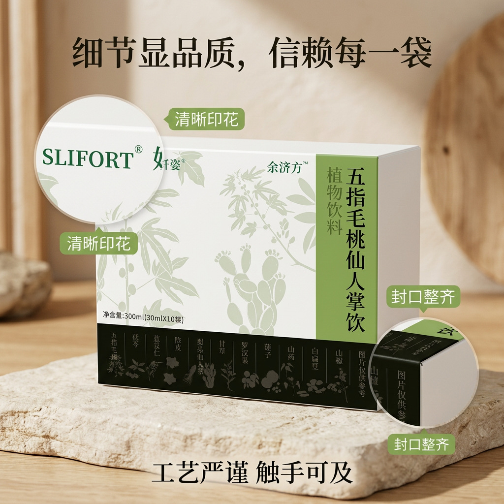 Five Leaf Fig Root Cactus Herbal Drink Ready to Drink Oral Beverage 300ml 10 Bottles - Image 4