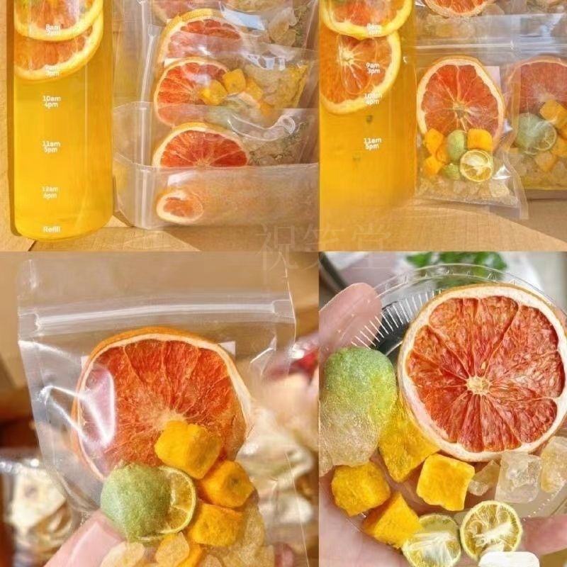 Freeze Dried Grapefruit Green Kumquat Passion Fruit Tea 10g Cold Brew Fruit Tea Bags 10 Pack - Image 2