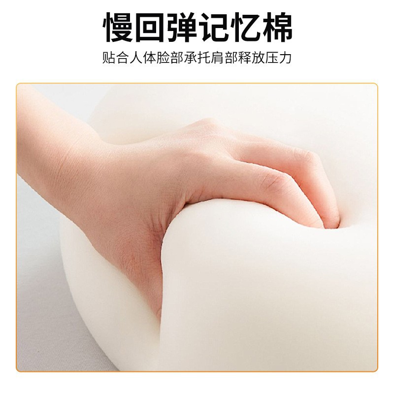 Mugwort U-Shape Neck Pillow Ai Cao Support Cushion Memory Foam Travel Pillow with Eye Mask - Image 2