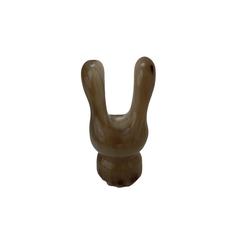 Horn Facial Massage Tool Rabbit Ear Shape Guasha Scraper Portable Buffalo Horn Beauty Roller - Image 5