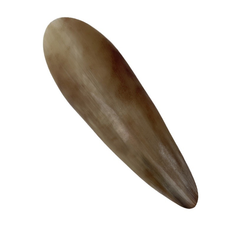 Natural Buffalo Horn Gua Sha Board Half-Edge Scraping Plate for Beauty Massage and Body Care - Image 5