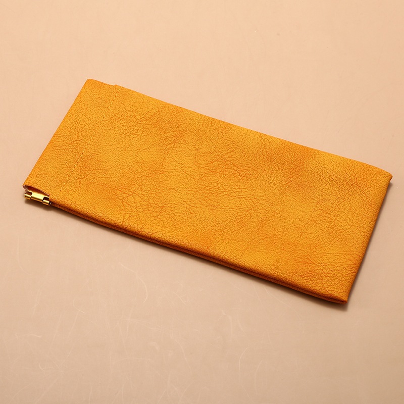 PU Leather Glasses Pouch Auto-Closing Snap Pocket Case for Sunglasses and Eyeglasses Blue 185x90mm - Image 2