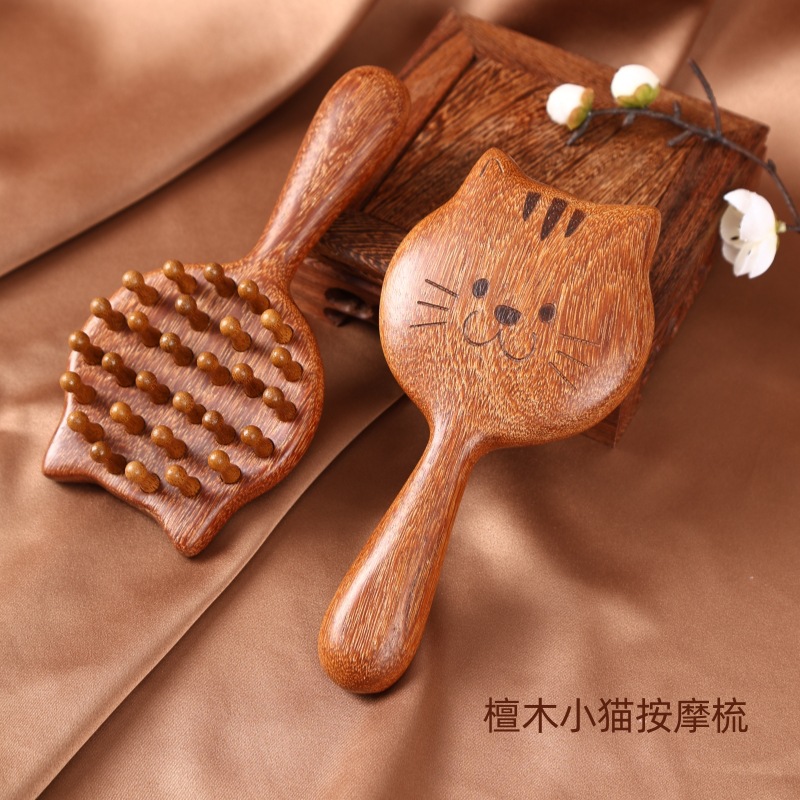 Sandalwood Air Cushion Massage Comb Anti Static Hair Scalp Care Manual Meridian Brush for Women and Home Use - Image 4