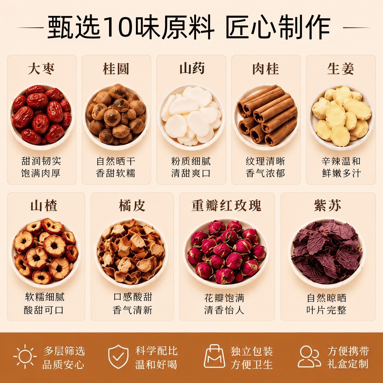 Chinese Yam Hawthorn Cinnamon Tea Shan Yao Shan Zha Rou Gui Blend 330g Daily Herbal Infusion - Image 2
