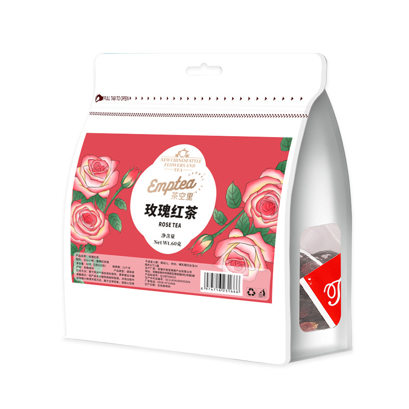 Rose Black Tea Pyramid Sachets — Double-Petal Red Rose & Lapsang Souchong Blend - Image 5