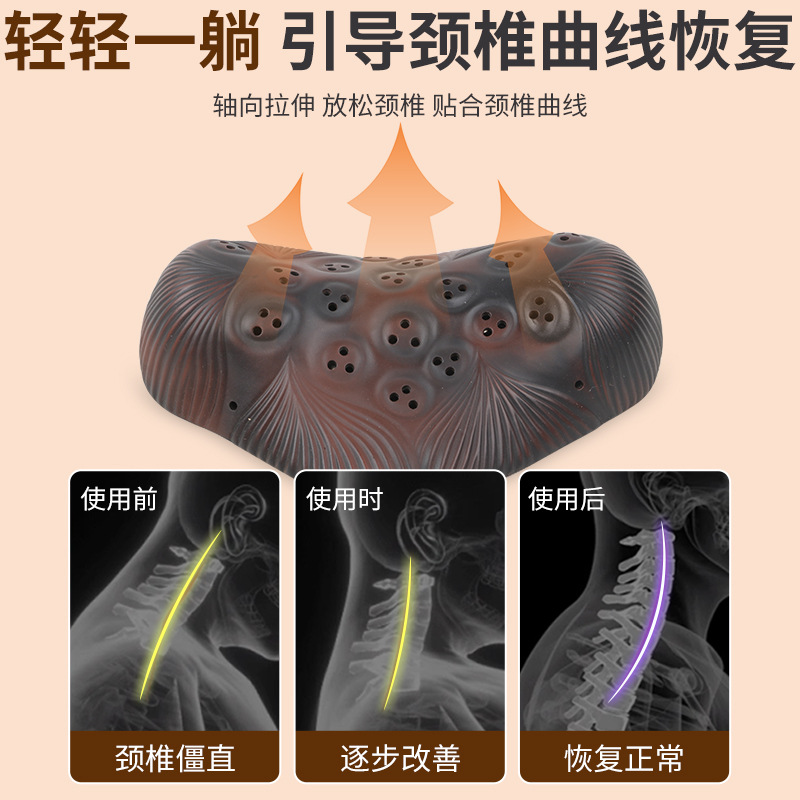 Red Bian Stone Moxibustion Pillow with 54 Moxa Sticks Neck Shoulder Warm Compress Therapy Device - Image 3