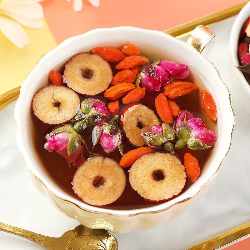 Rose Ginger Tea with Red Ginseng Astragalus Goji and Red Date 120g Brown Sugar Tea Bags - Image 3