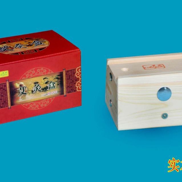 Wooden Moxibustion Box Portable Two Column Ai Jiu 艾灸 Device for Warm Herbal Therapy - Image 2
