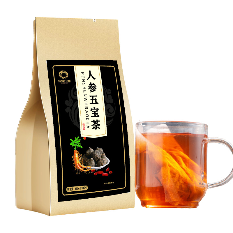 Ginseng Five Treasure Tea Ren Shen Wu Bao Cha Herbal Blend 150g Filter Bag Tea for Daily Wellness - Image 5