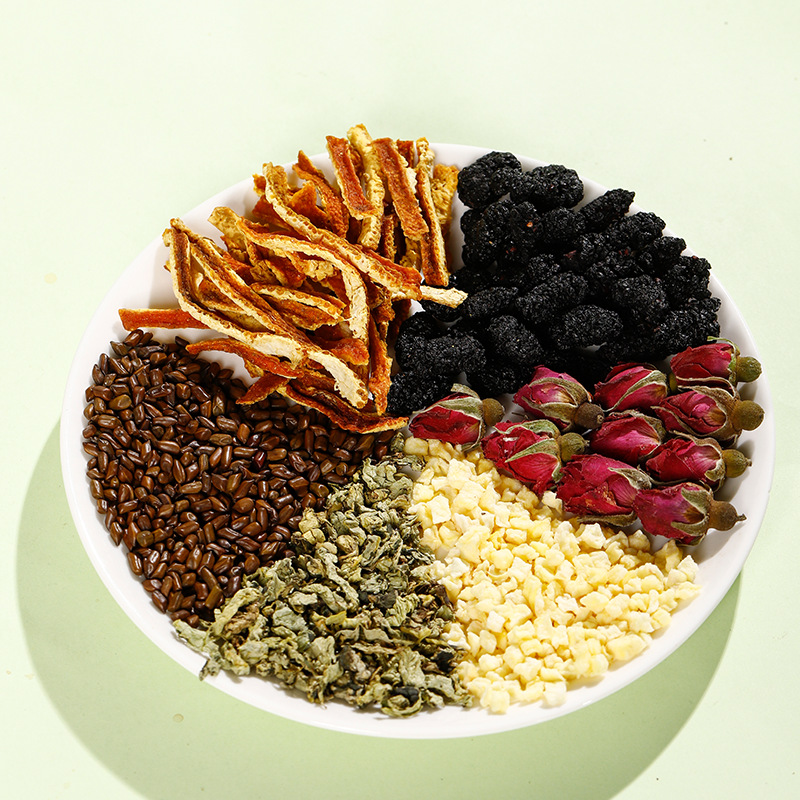 Apple Rose Lotus Leaf Tea (He Ye) — 20 Pyramid Sachets with Cassia Seed & Red Rose - Image 3