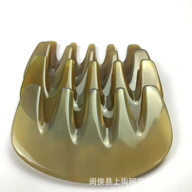 Horn Comb Massage Comb 5 Teeth Guasha Board Head Scalp Meridian Comb 9.5cm - Image 3