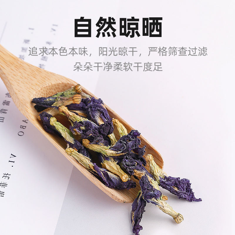 Blue Butterfly Pea Flower Tea Dried Butterfly Pea Flowers for Herbal Tea and Drinks 30g Bottle - Image 2