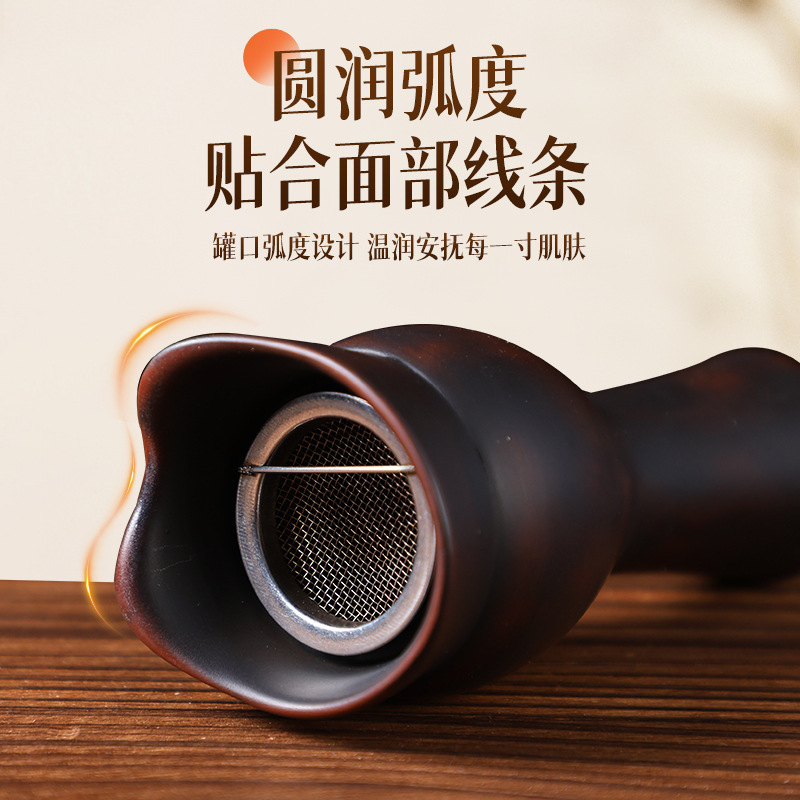 Facial Peach Blossom Moxa Device Bian Stone Beauty Moxibustion Tool with Acupoint Chart for Spa and Home Warm Therapy - Image 2