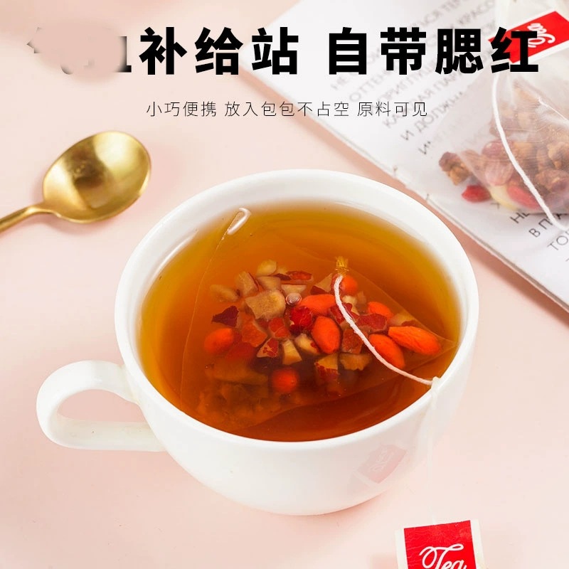 Five Red Tea Pyramid Tea Bags with Brown Sugar Goji Red Dates Peanuts and Adzuki Beans 150g Wellness Herbal Blend - Image 4