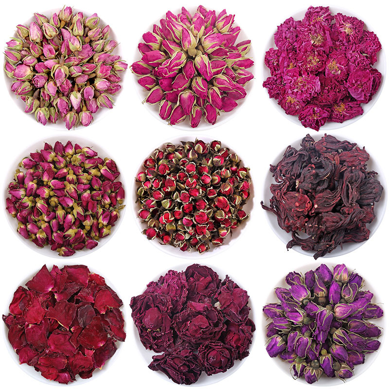 Rose Buds & Petals (Rosa spp.) — Pingyin, Golden-Edged, French Pink & Crimson Rose Herbal Tea - Image 5