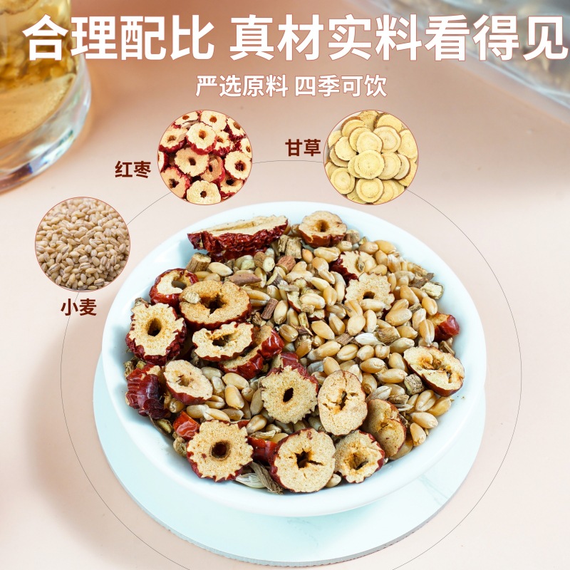 Gan Mai Da Zao Tea Bags 250g Wheat Jujube Licorice Triangular Sachets No-Brew Daily Herbal Tea - Image 2