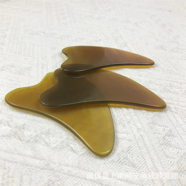 Horn Gua Sha Board Dolphin Shape Scraping Massage Tool 9.5 x 5.5 cm for Meridian Care and Facial Beauty - Image 4