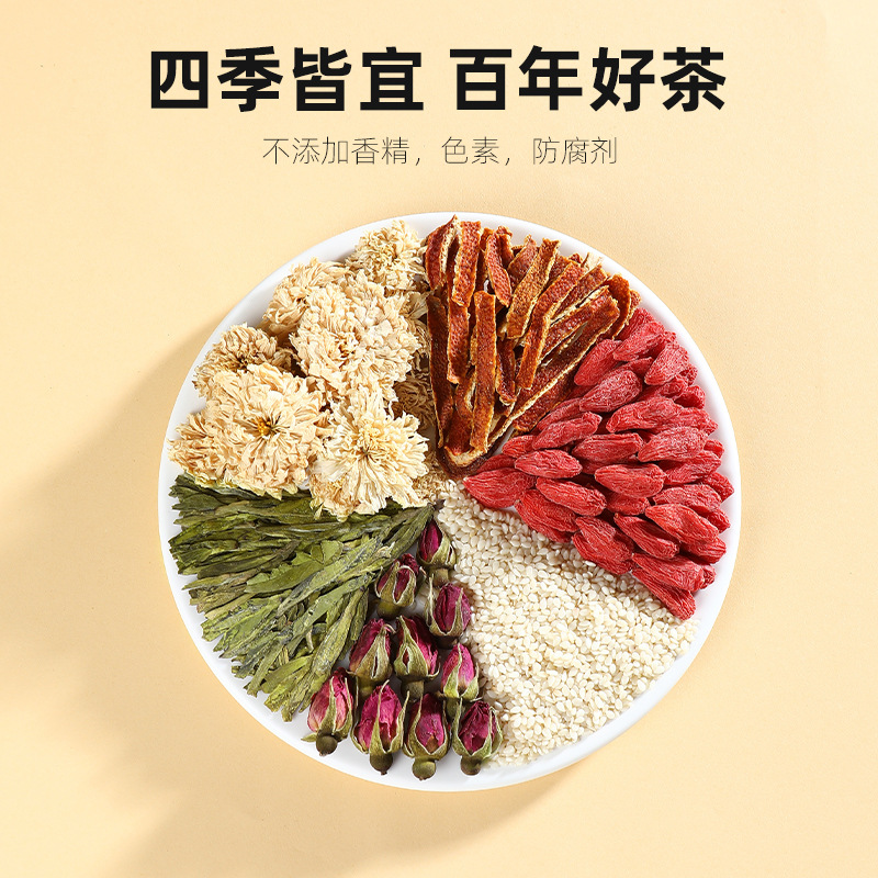 Eight Treasure Tea Gift Box Chrysanthemum Rose Chenpi Herbal Tea 480g Sweetened Hot Brew - Image 3
