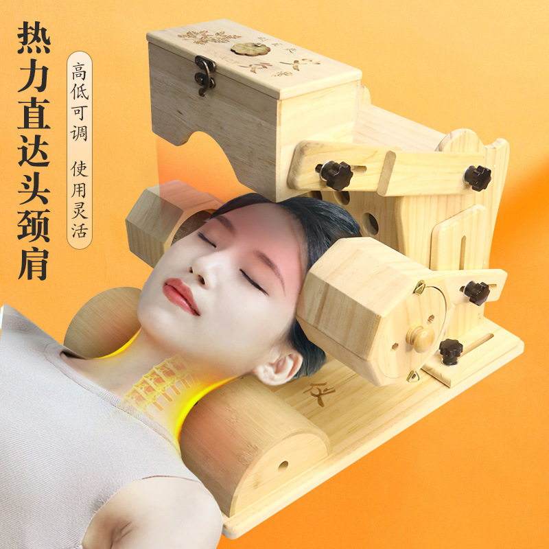 Wooden Moxa Box Head Therapy Tool for Neck Shoulder and Eye Area Moxibustion Wellness Device 500g - Image 2