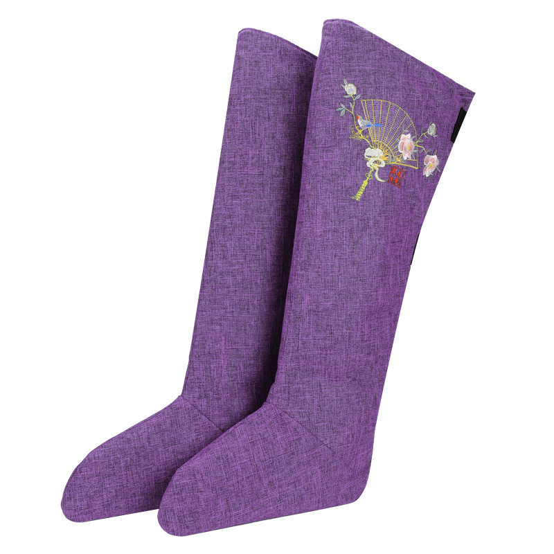 Electric Heating Moxibustion Long Boots Cotton Warm Leg and Foot Therapy Boots Embroidered Pair - Image 5