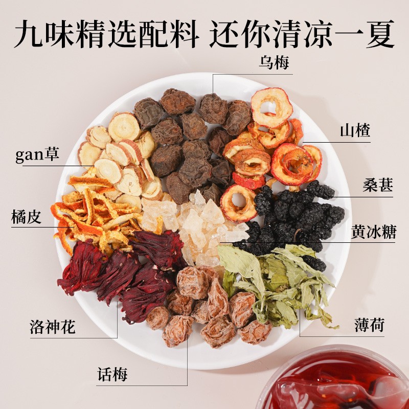 Sour Plum Soup Herbal Tea Pack Suan Mei Tang 10 Bags 320g Traditional Summer Brew - Image 3