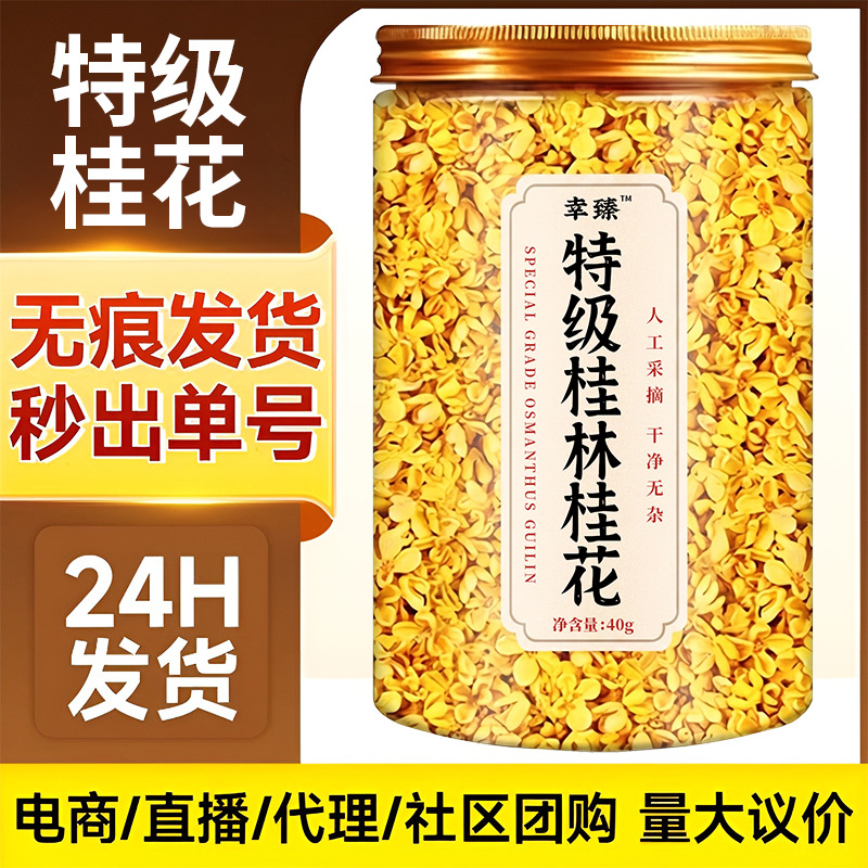 Premium Dried Osmanthus Flowers Edible Grade Gui Hua for Tea and Wine Infusion 40g Jar - Image 2