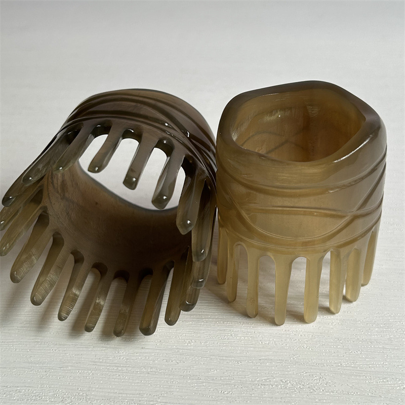 Horn Massage Comb for Scalp and Head 10cm Long Teeth Meridian Gua Sha Style Head Therapy Comb - Image 4