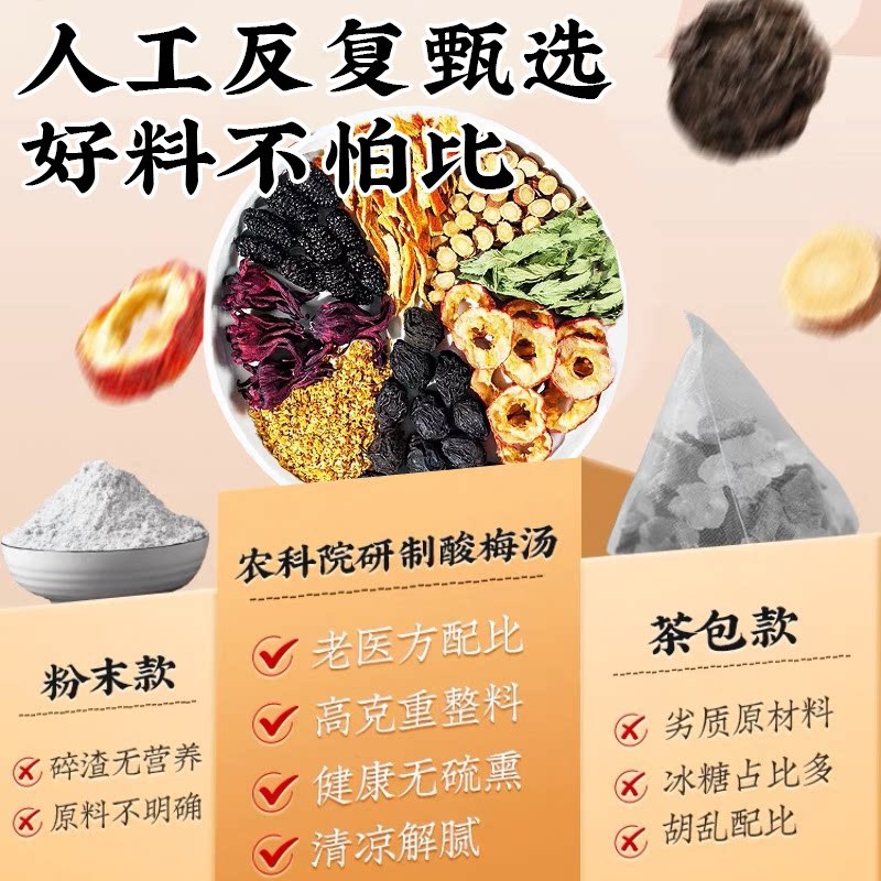 Old Beijing Suan Mei Tang Herbal Drink Mix 200 Pack Sour Plum Soup Blend for Hot Brew Refreshing Summer Beverage - Image 4
