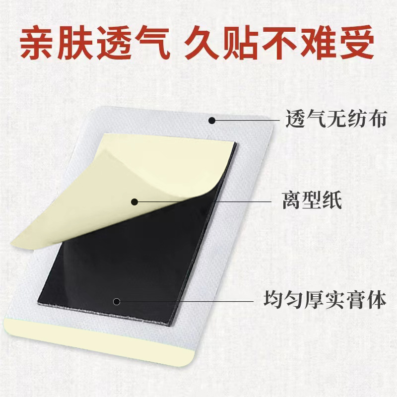 Traditional Black Herbal Plaster Patches 10cm x 13cm 6 Patches Far Infrared Therapy for Sports Strain Discomfort - Image 2