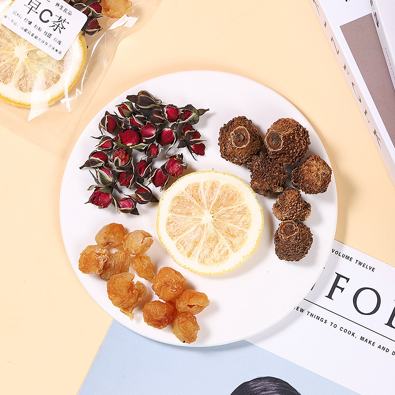 Morning C & Night A Herbal Tea Set — Rosa Roxburghii, Lemon, Black Goji, Poria & Rose Blend - Image 3