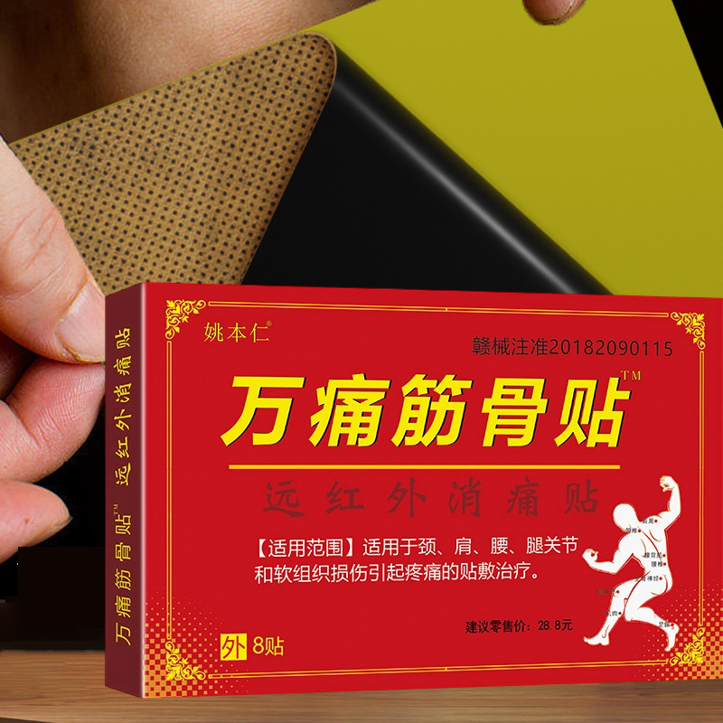 Wan Tong Jin Gu Pain Relief Patch Herbal Knee Joint Muscle Soothing Plaster 8 Patches Per Box - Image 2