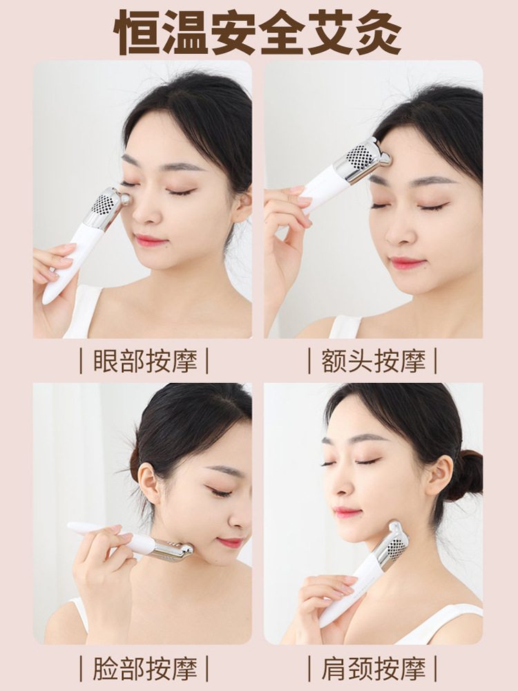 Facial Moxa Stick Device Peach Blossom Moxibustion Wand for Face and Eye Warm Massage 150 Sticks - Image 5