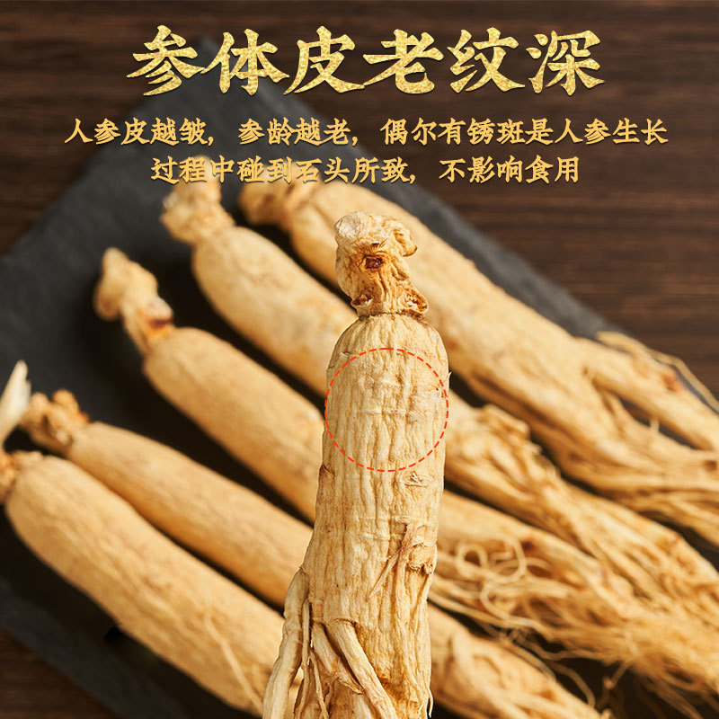 Changbai Mountain Sun-Dried Ginseng Ren Shen Whole Root Gift Box 75g 5 Roots - Image 3