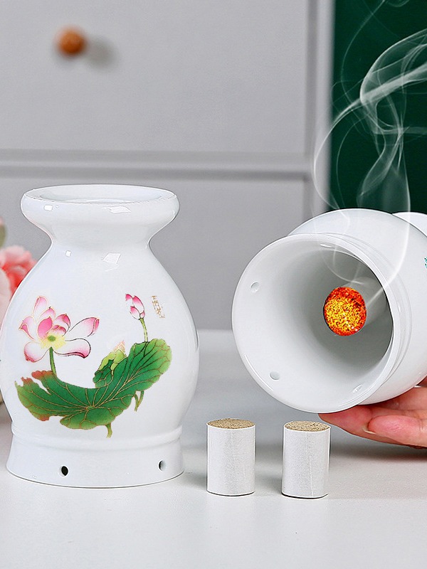 Ceramic Moxa Cup Double Layer Heat Insulated Guasha Massage Jar with Cloth Sleeve for Home and Spa Use - Image 2