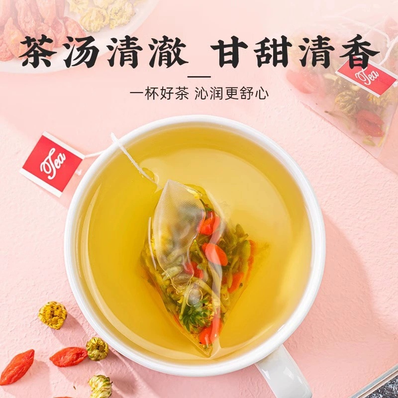 Honeysuckle Chrysanthemum Goji Tea 15 Triangle Tea Bags 75g Clearing Blend - Image 4