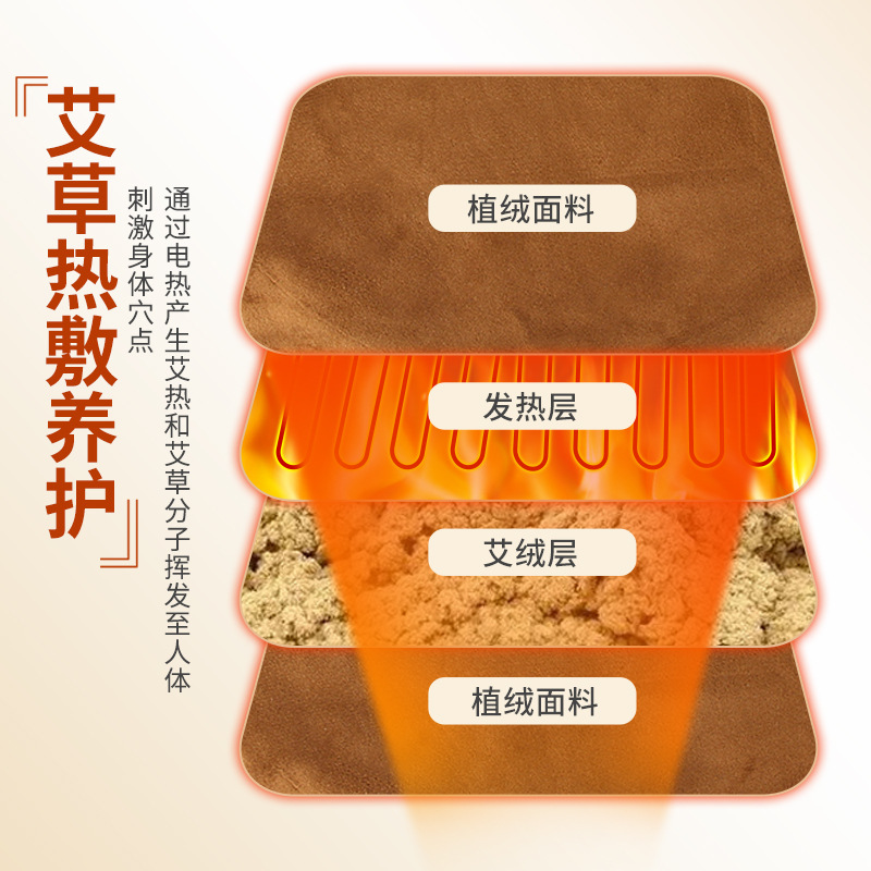 Electric Moxa Heating Pad Ai Jiu Bao Warm Compress Wrap for Waist Knees and Abdomen Home Moxibustion Care - Image 2