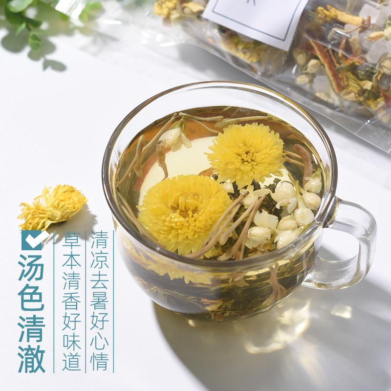 Summer Cooling Herbal Tea Blend 180g Boxed Honeysuckle Chrysanthemum Mint Jasmine Tangerine Peel - Image 4