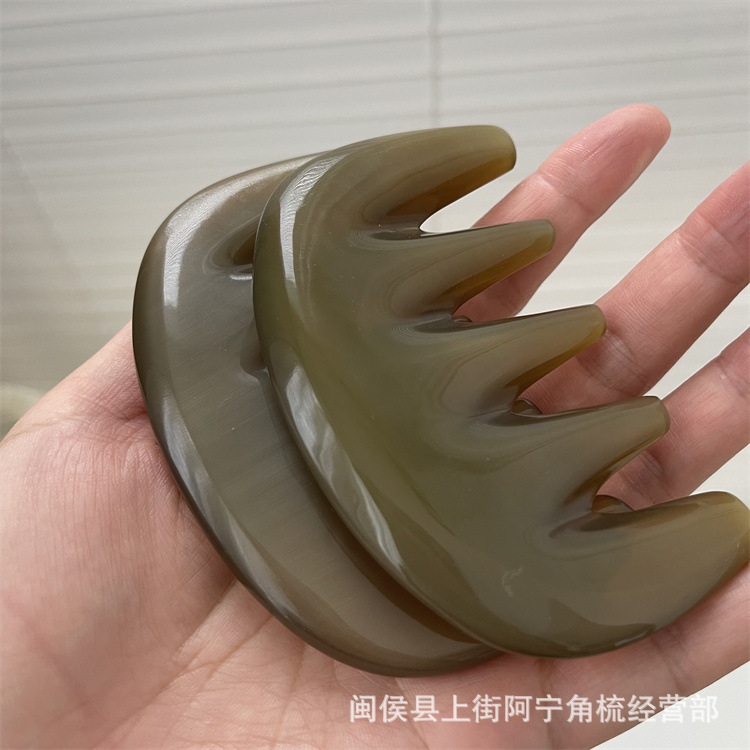 Horn Comb Five Teeth Meridian Massage Comb Wuzhi Shu Head Scalp Care Beauty Salon Tool - Image 3