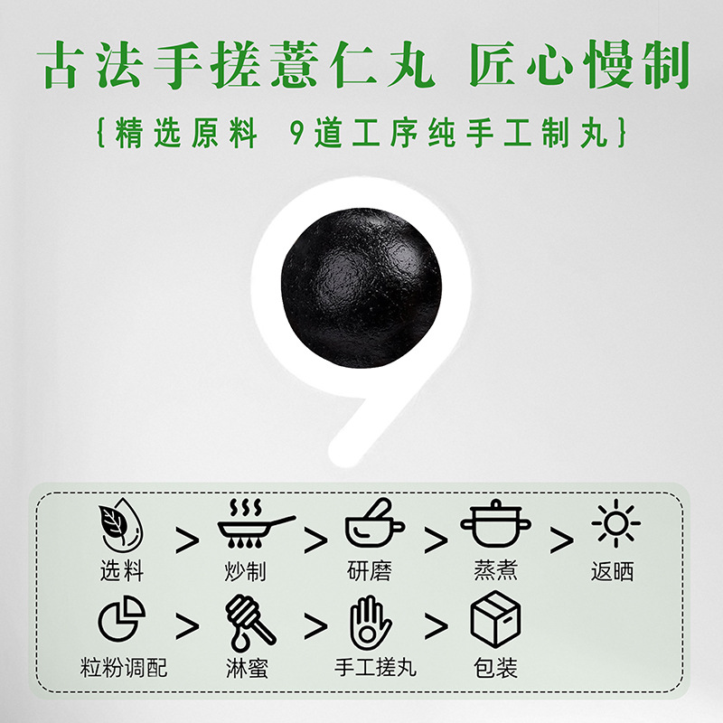 Wu Zhi Mao Tao Chen Pi Fu Ling Yi Ren Shan Yao Wan — Herbal Wellness Pills with Five-Leaf Ginseng, Tangerine Peel, Poria & Chinese Yam - Image 4